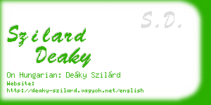 szilard deaky business card