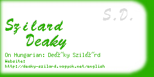 szilard deaky business card